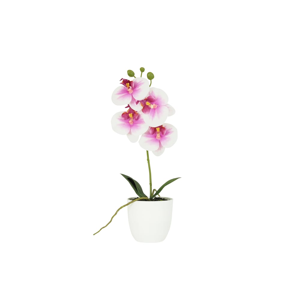 Orchidée artificielle blanc-fuchsia 35cm Orchidée artificielle blanc-fuchsia 35cm