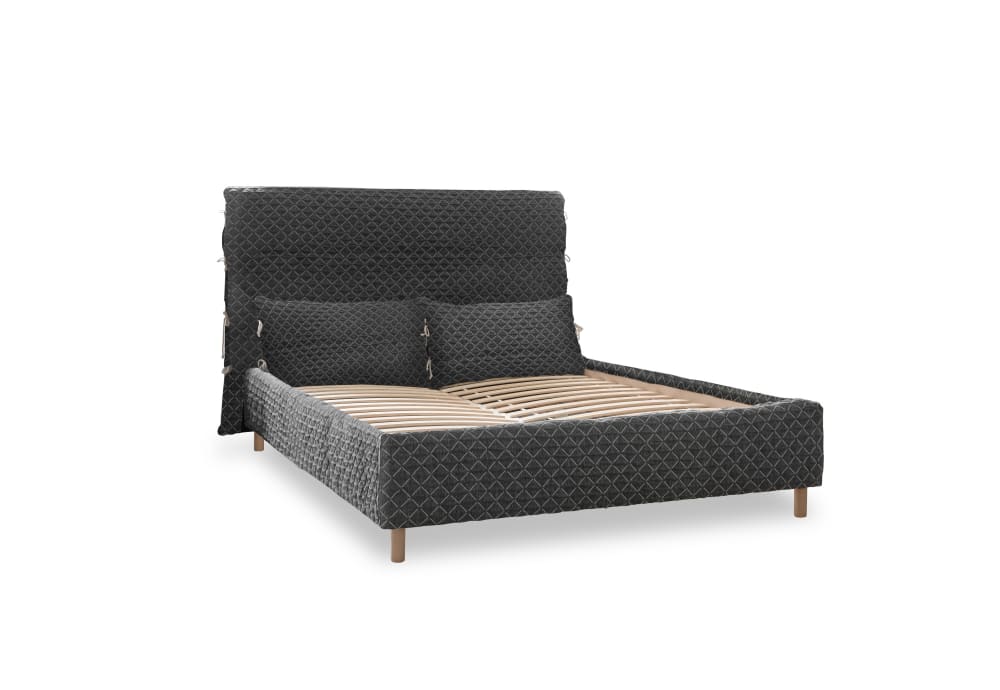 MIUFORM Bett mit Polsterrahmen, 140cmx200cm, Grau style modern Grau Stoff