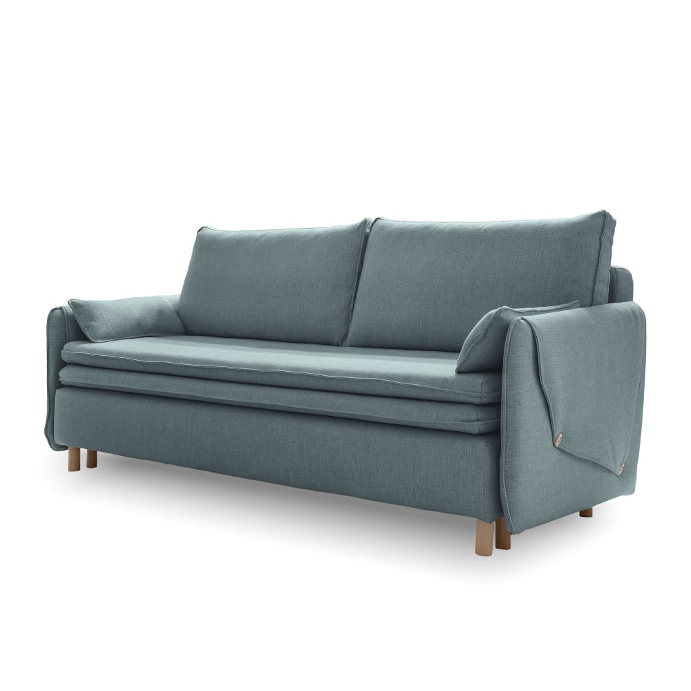 Canapé 3 pl convertible - bleu