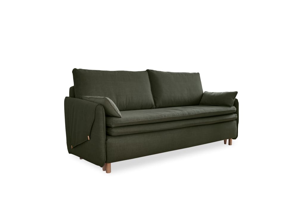 Canapé 3 pl convertible, - olive