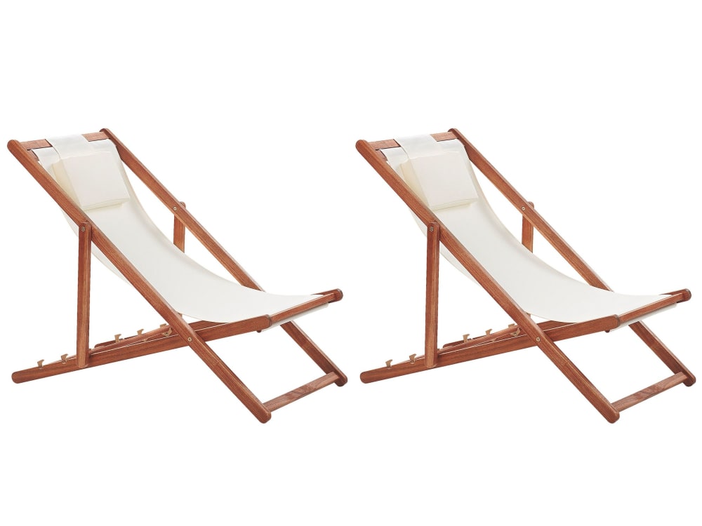 Lot de 2 chaises longues - bois