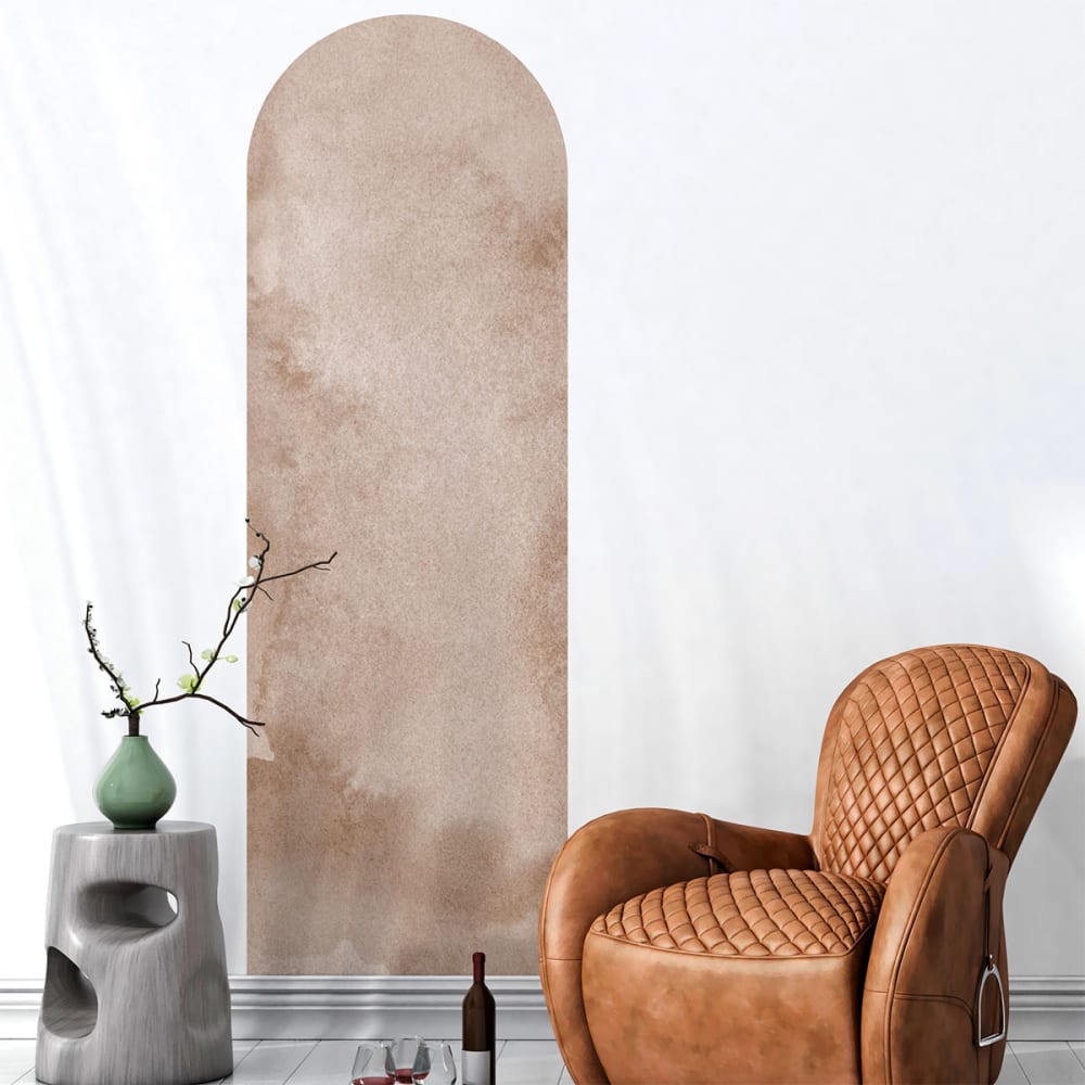 Papier Peint arche marron terre d'orient aquarelle 90x30cm