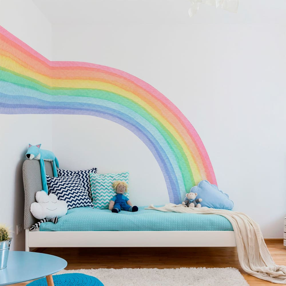 Papier Peint fresque arcenciel aquarelle 190x90cm