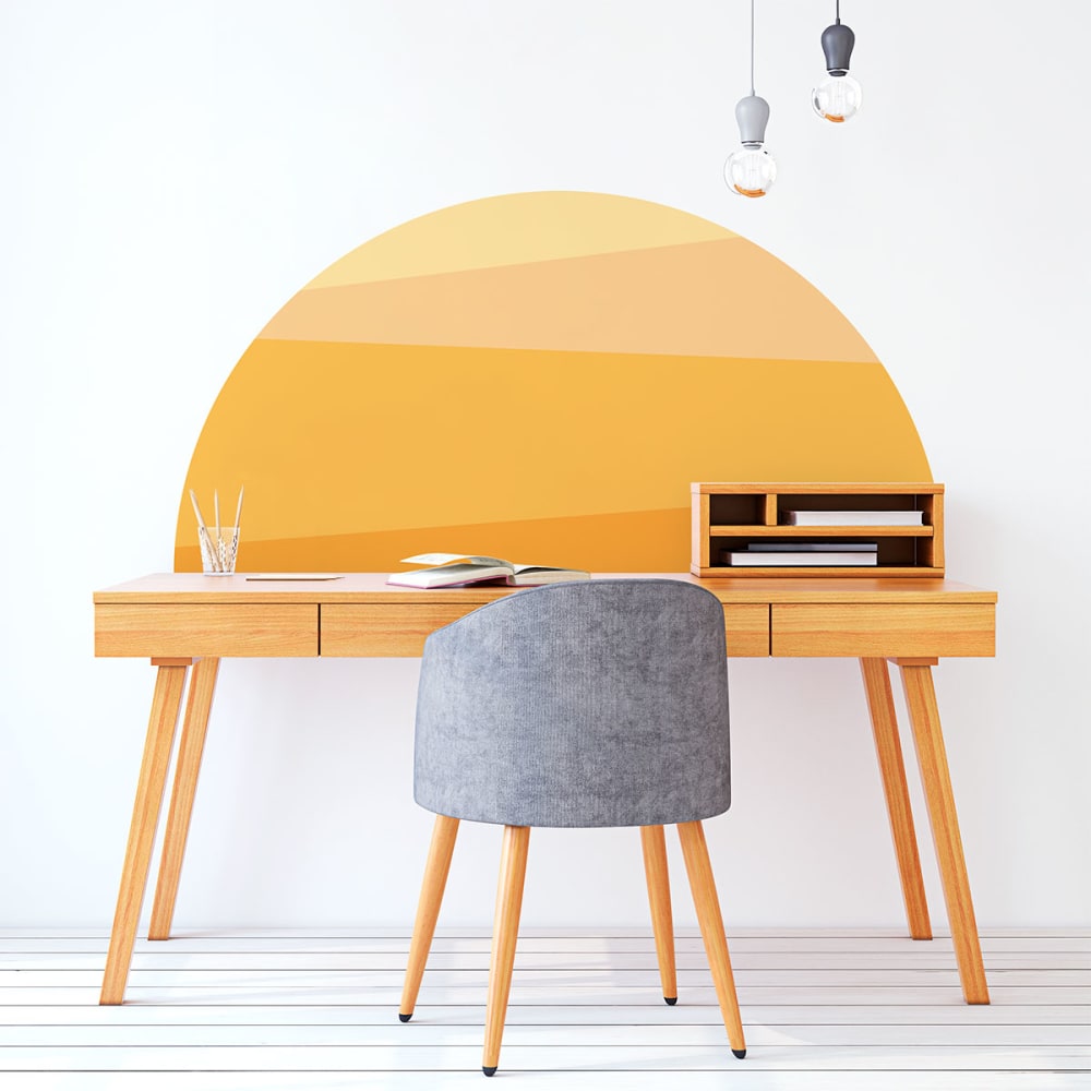 Papier Peint coucher de soleil jaune 30x60cm