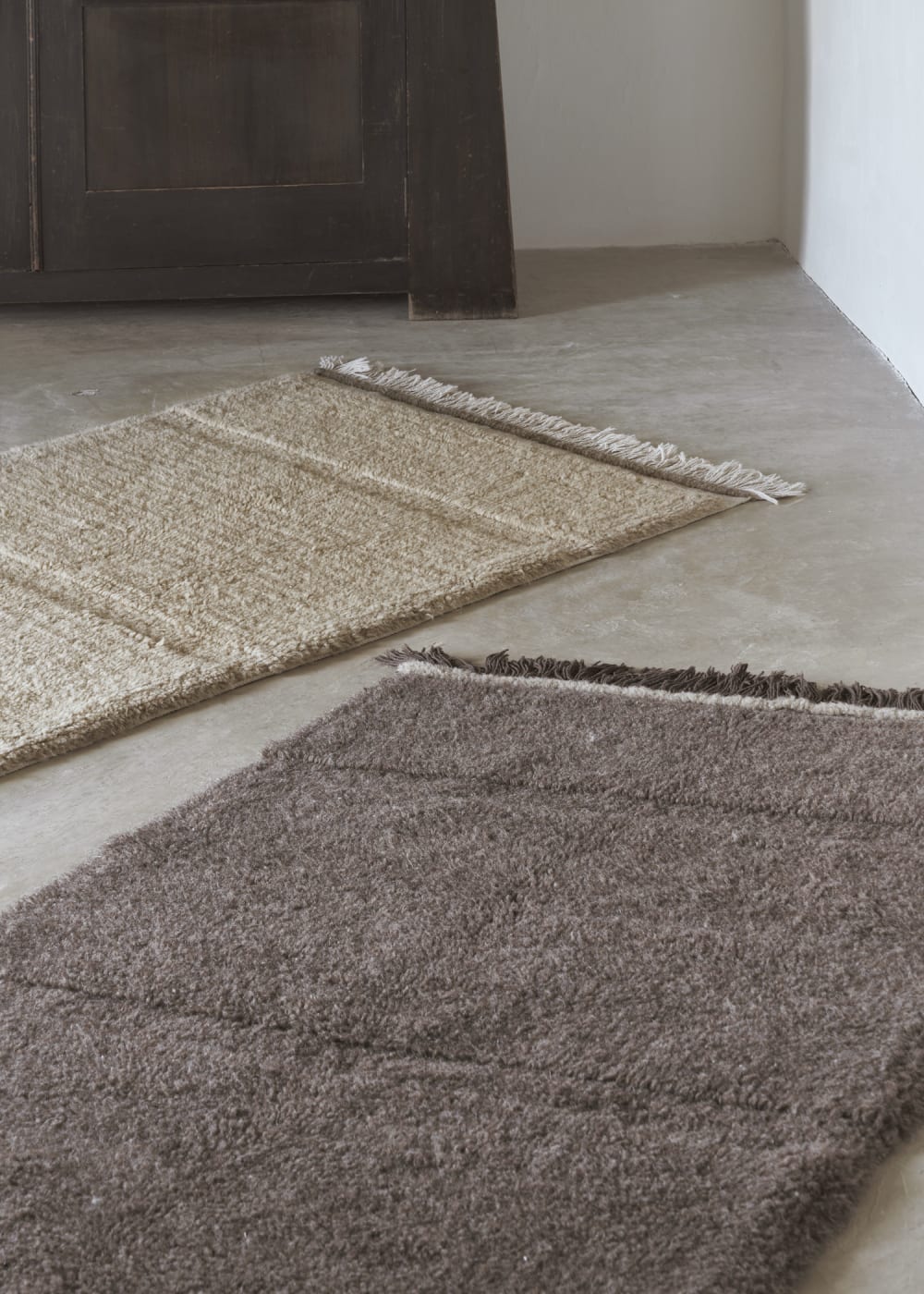 Tapis lavable en laine marron 120x170 — vue 3