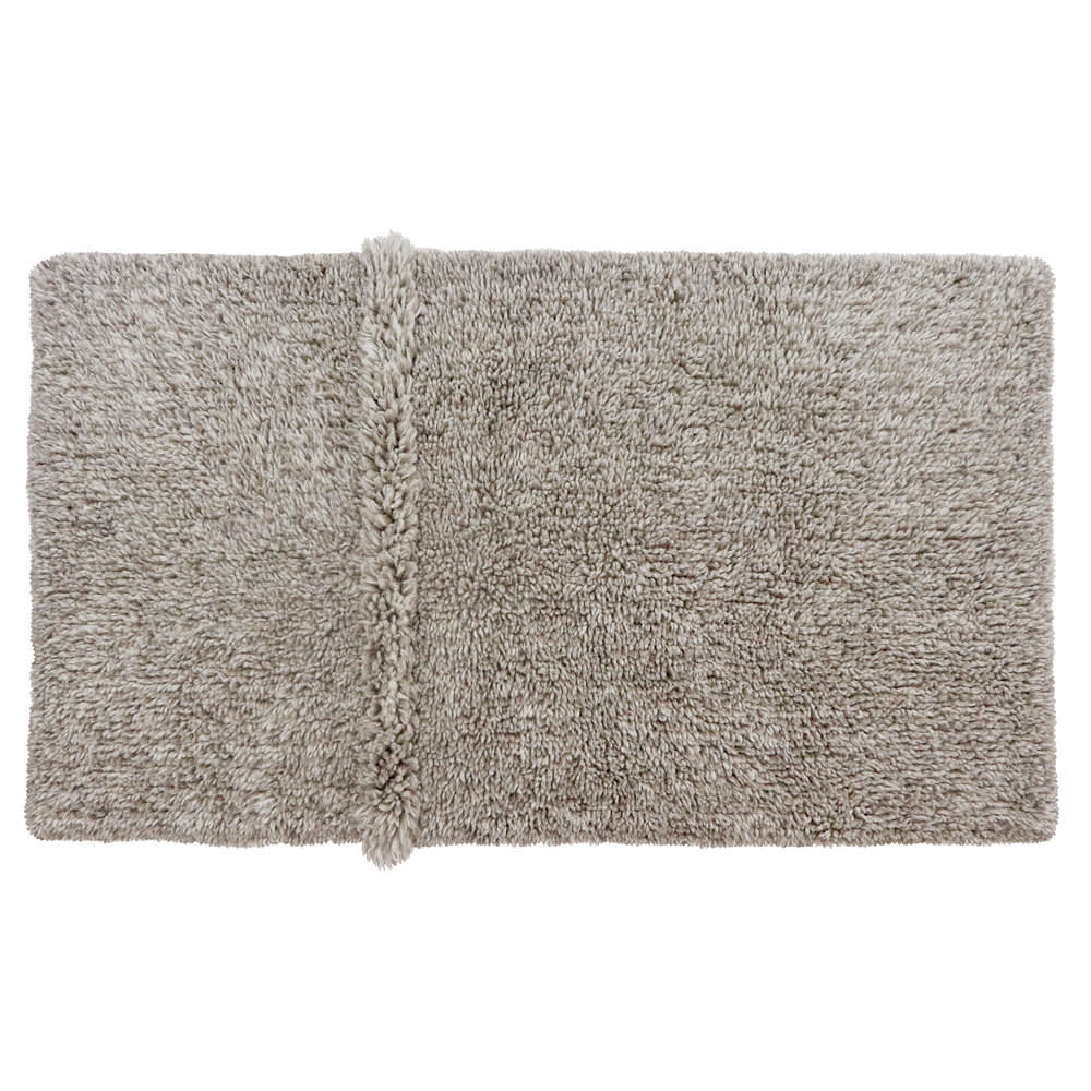 Tapis lavable en laine gris 80x140