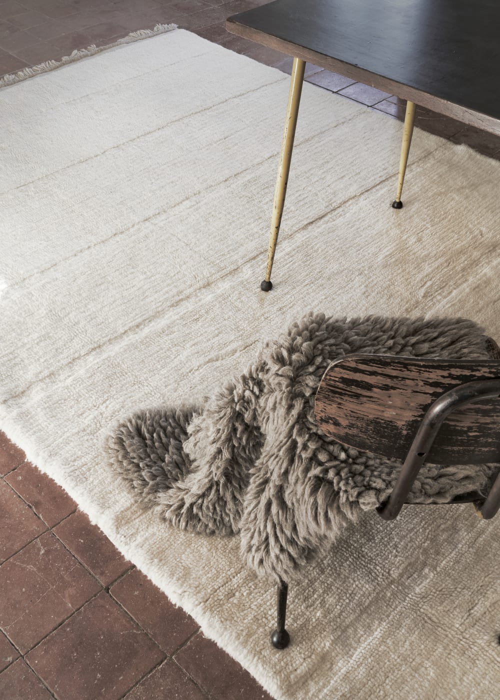 Tapis lavable en laine blanc 120x170 - Maisons du Monde