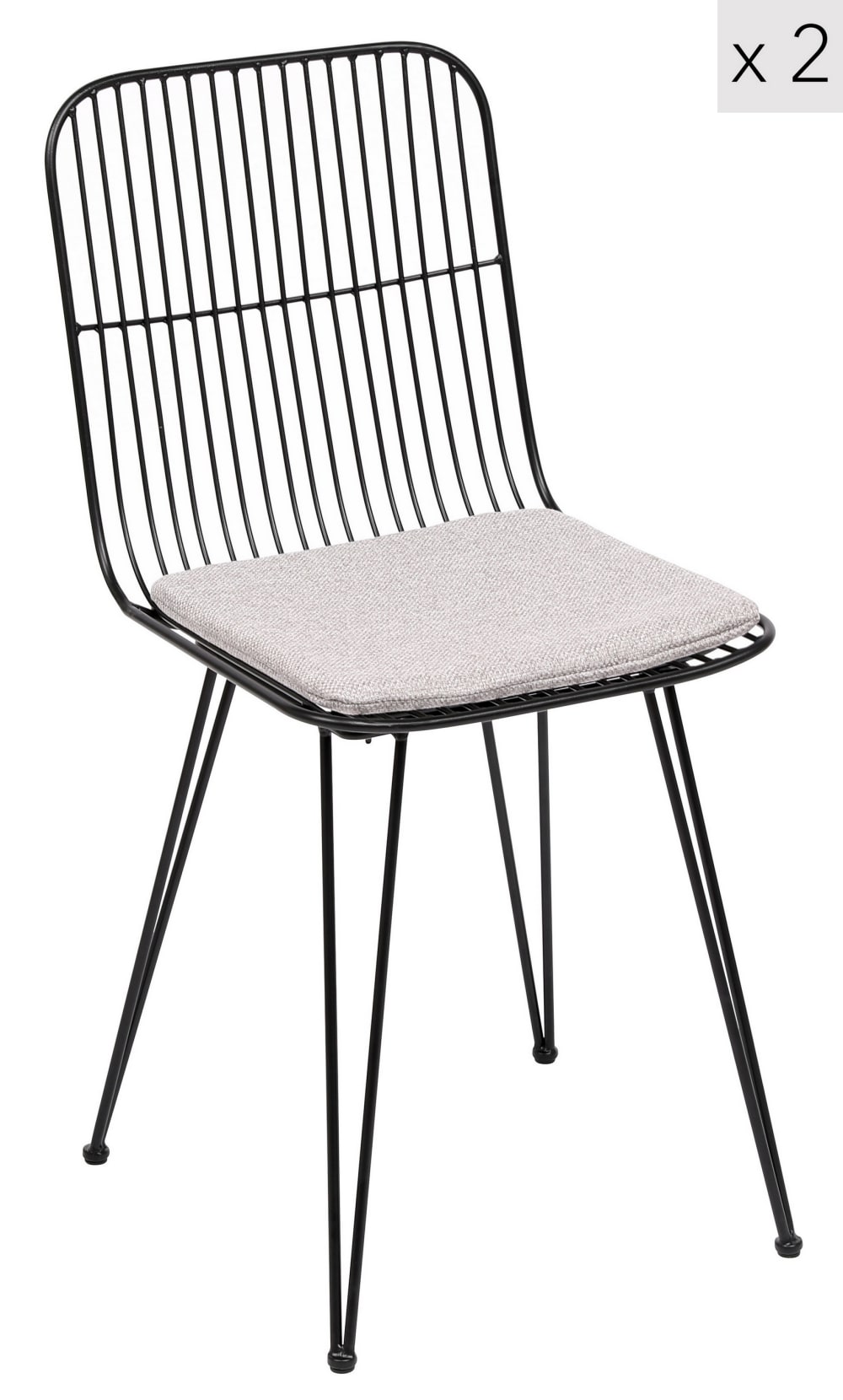 Esszimmerstühle (2er Set) aus Metall Grau - Maisons Du Monde