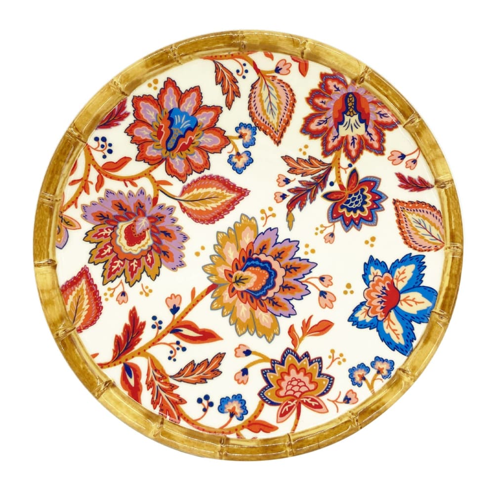 Petite assiette en mélamine imprimé de fleurs indiennes ø 23 cm