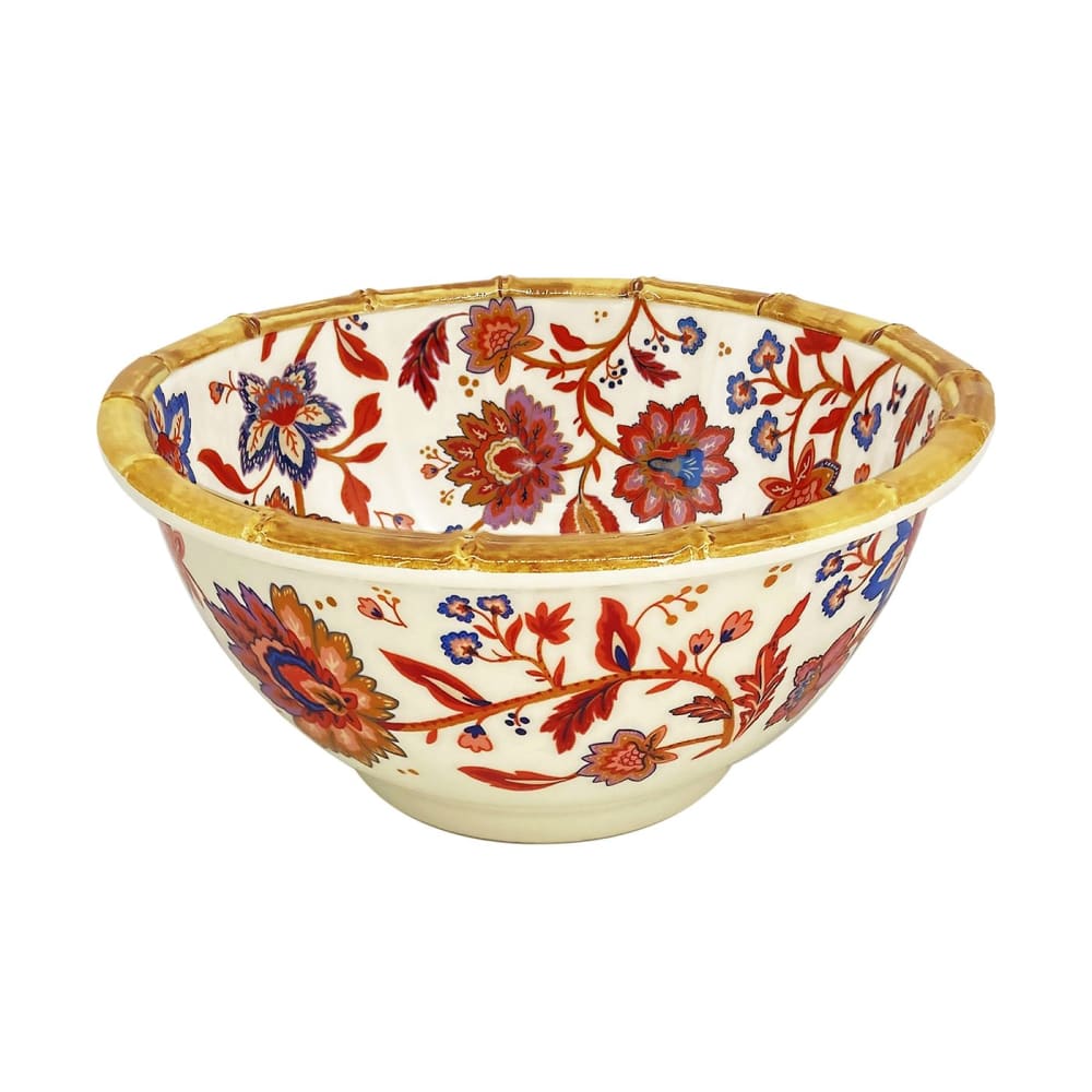 Bol en mélamine décoré par des fleurs indiennes