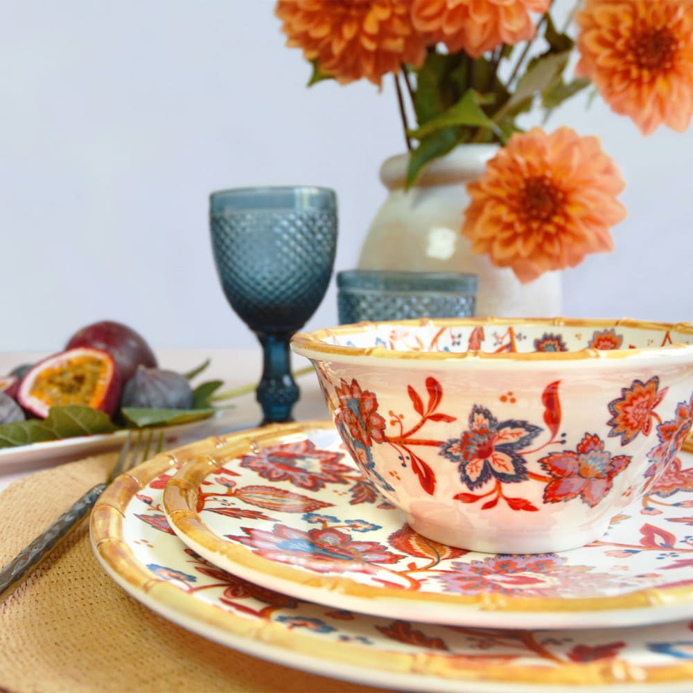 Melaminschüssel mit indischen Blumen verziert - Maisons Du Monde