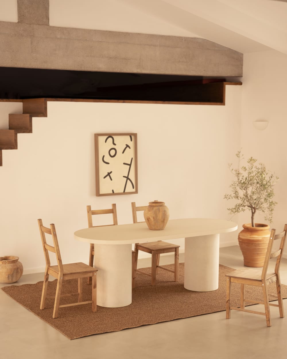 Esstisch Oval aus Mikrozement, 220x85cm - Maisons Du Monde