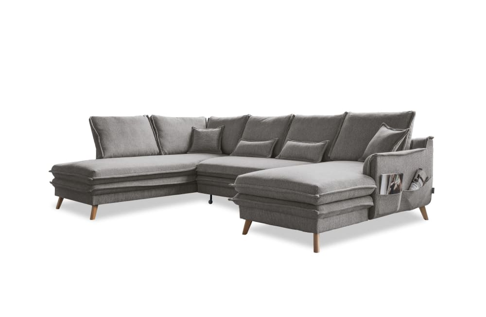Canapé d'angle 8pl limited, - gris