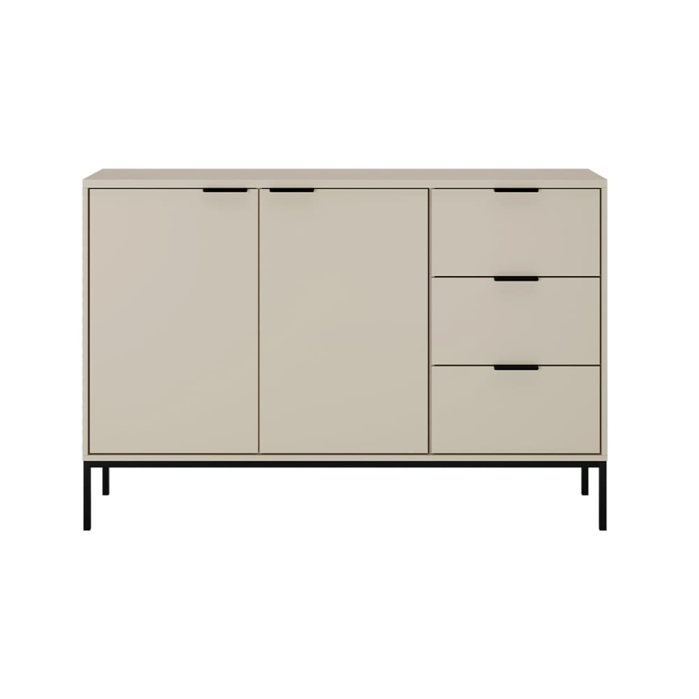 Buffet 2 portes 3 tiroirs stratifiés beige