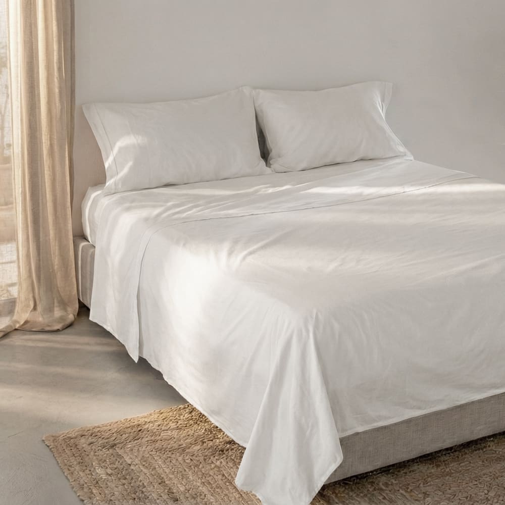 Drap 100% coton blanc 240x270 cm - Maisons du Monde