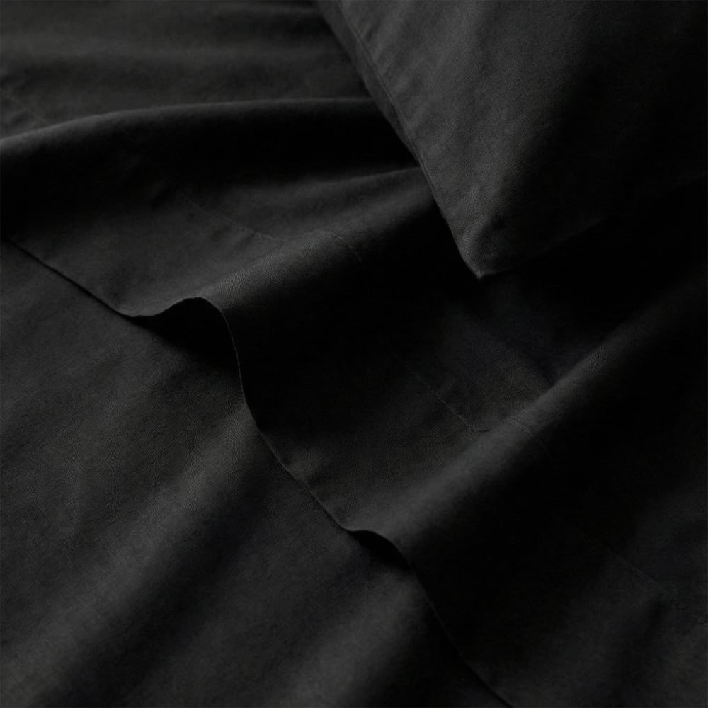 Drap 100% Coton Noir 210x270 cm — vue 4