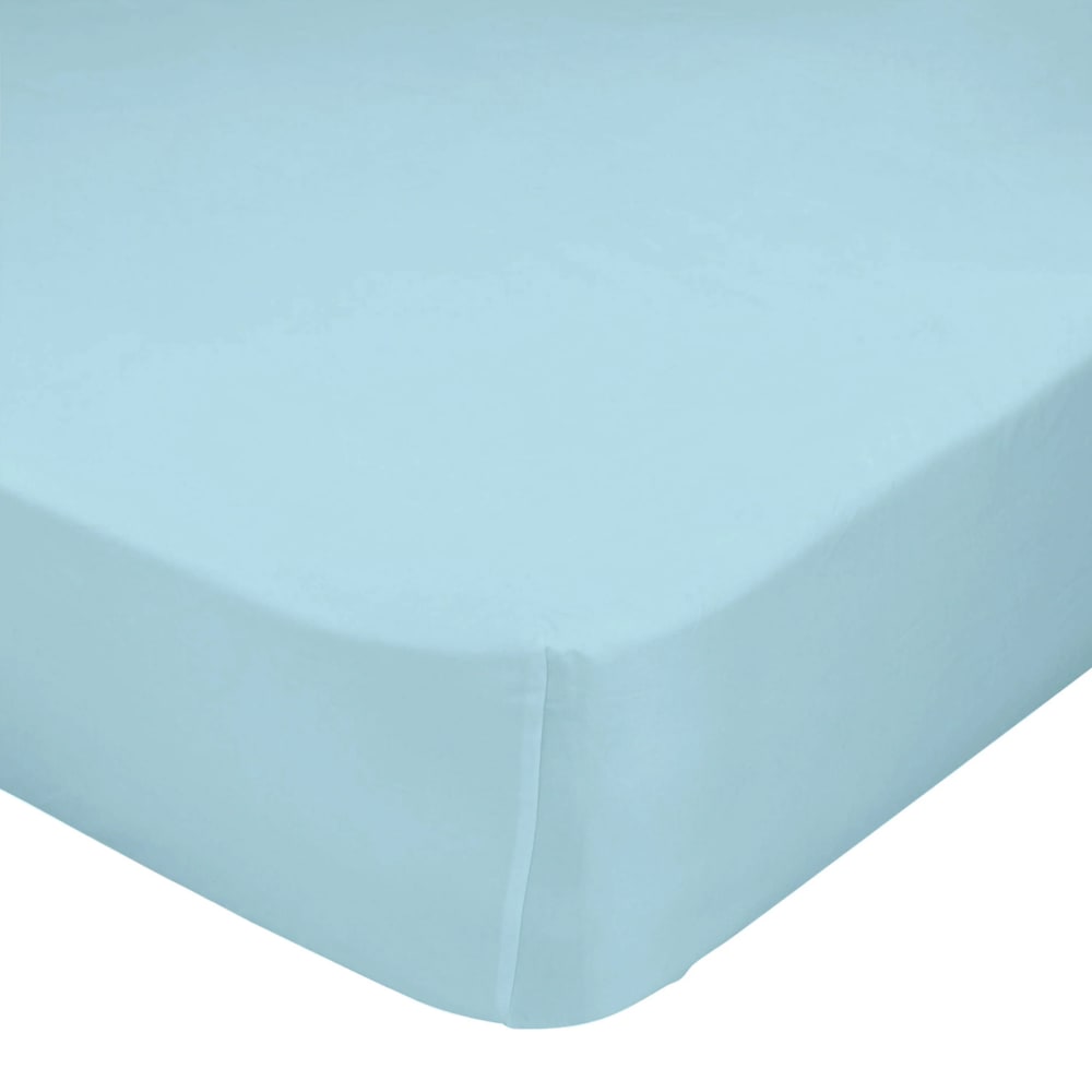 Drap-housse 100% Coton Bleu 90x200x32 cm