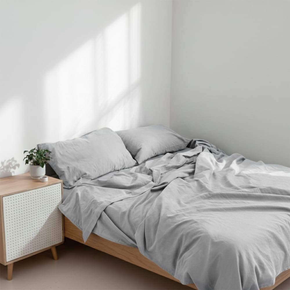 Drap 100% Coton Gris 210x270 cm