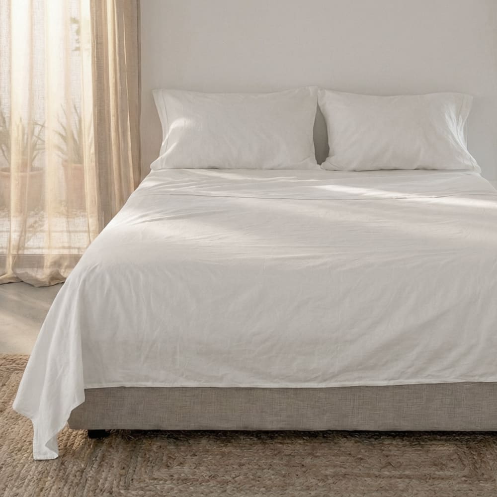 Drap 100% Coton Blanc 210x270 cm