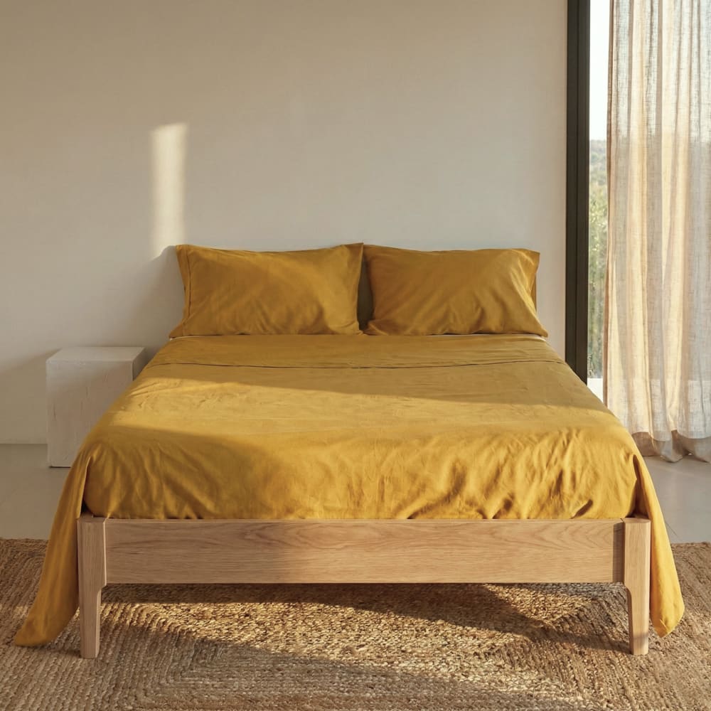 Drap 100% coton moutarde 160x270 cm - Maisons du Monde