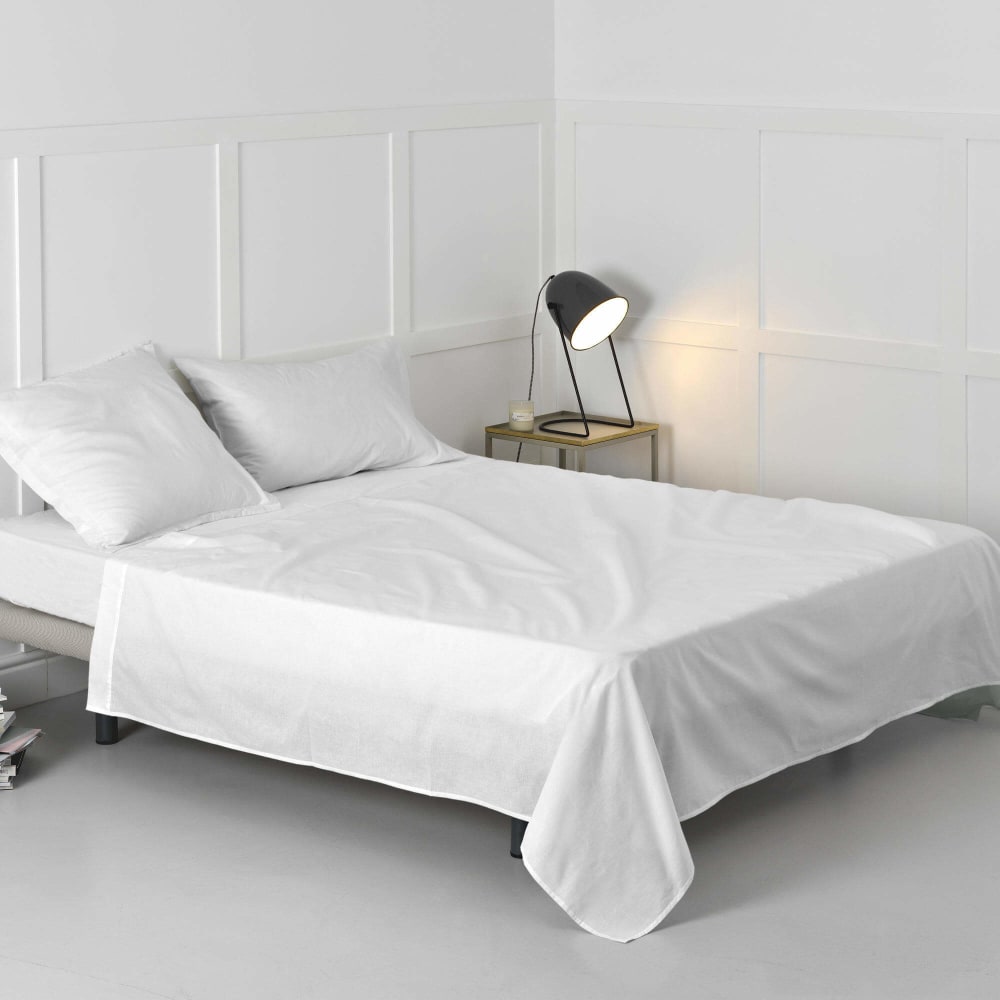 Drap 100% Coton Blanc 210x270 cm
