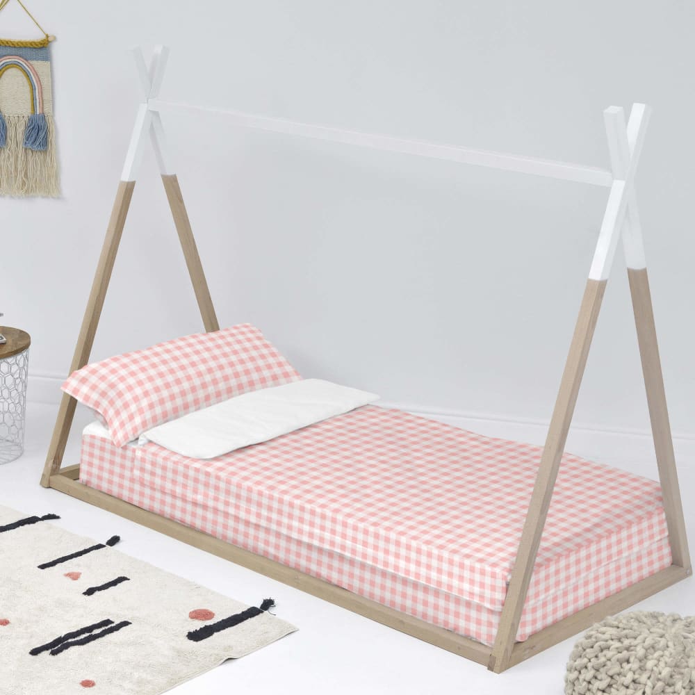 Couchage prêt à dormir vichy 90x200 cm (lit 90) sans rembourrage rose Couchage prêt à dormir vichy 90x200 cm (lit 90) sans rembourrage rose