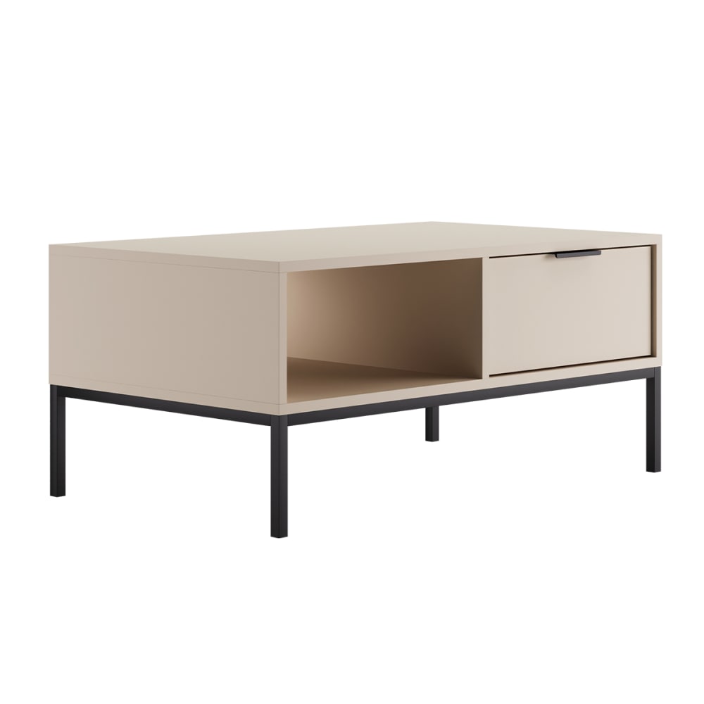 Table basse 100 cm panneaux de particules beige - Maisons du Monde