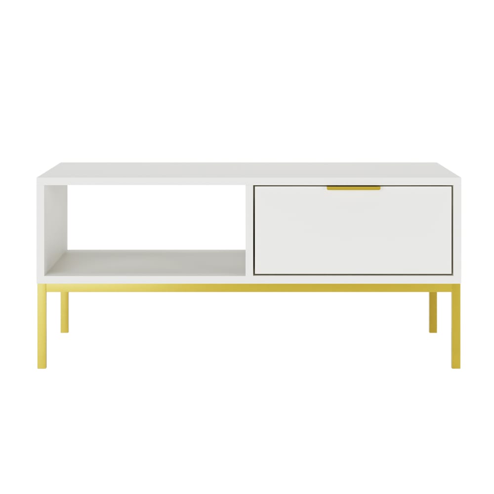 Petits meubles Table basse 100 cm panneaux de particules blanc Blanc Panneau De Particules - 100x45x60cm