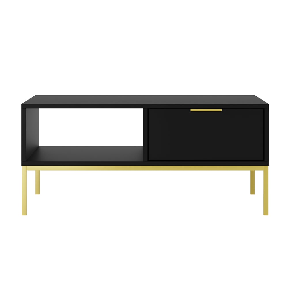 Petits meubles Table basse 100 cm panneaux de particules noir Noir Panneau De Particules - 100x45x60cm