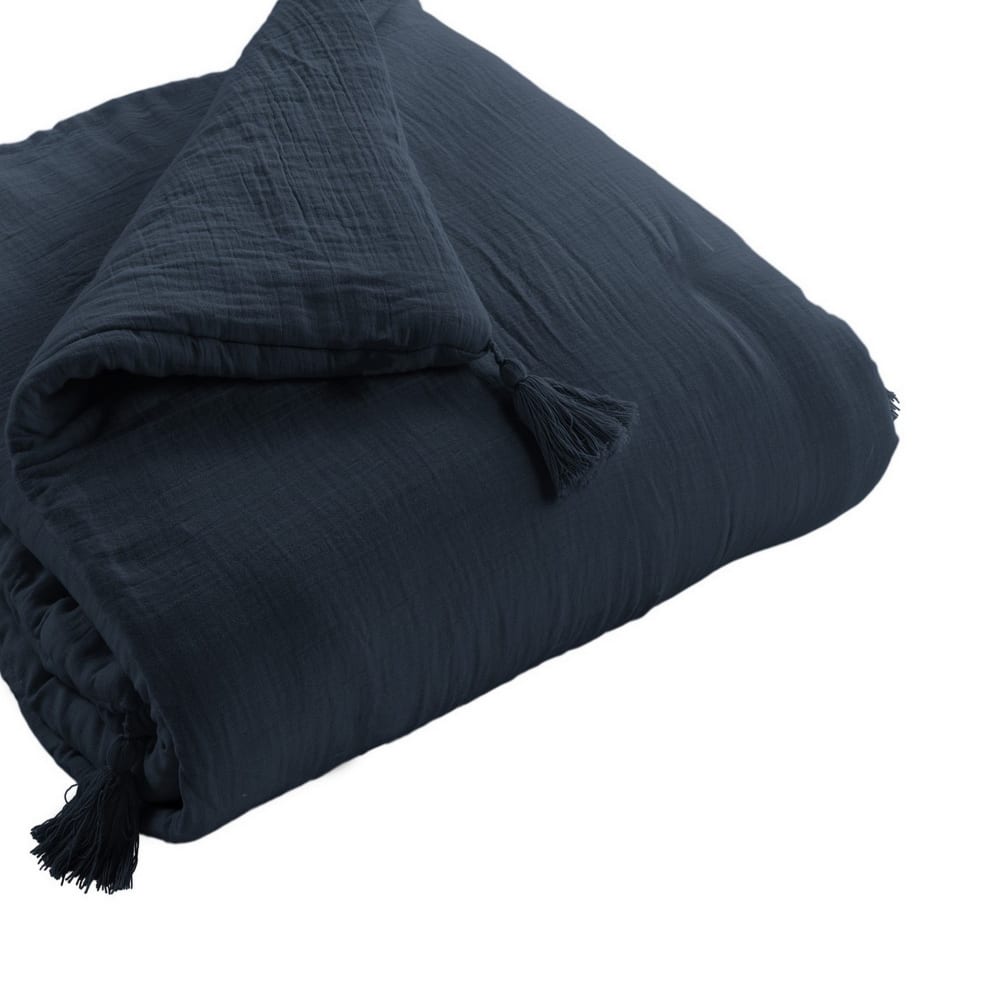 Edredon gaze de coton uni 150x150 cm - Maisons du Monde