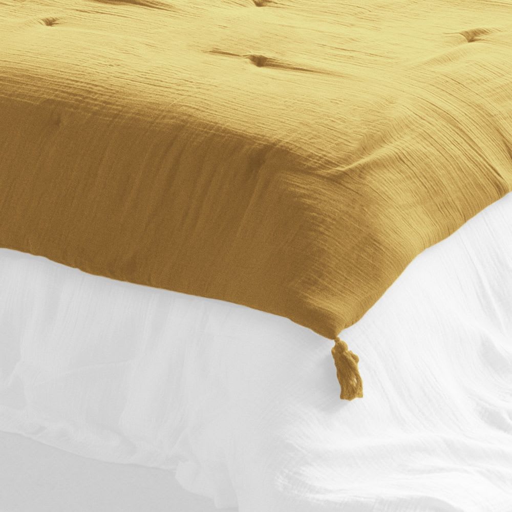 Edredon gaze de coton uni 150x150 cm - Maisons du Monde