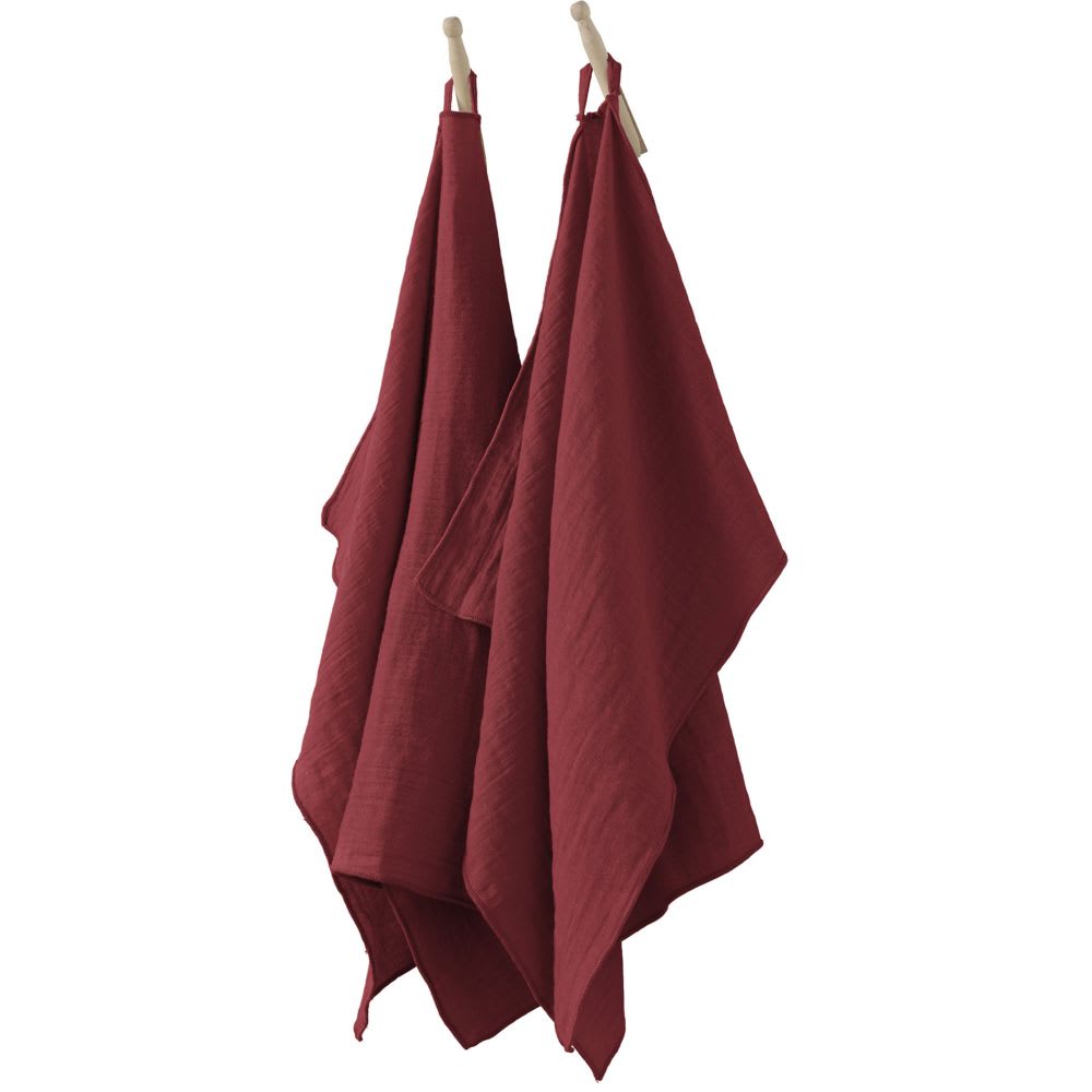 Lot de 2 essuie-mains gaze de coton uni 50x70 cm Lot de 2 essuie-mains gaze de coton uni 50x70 cm