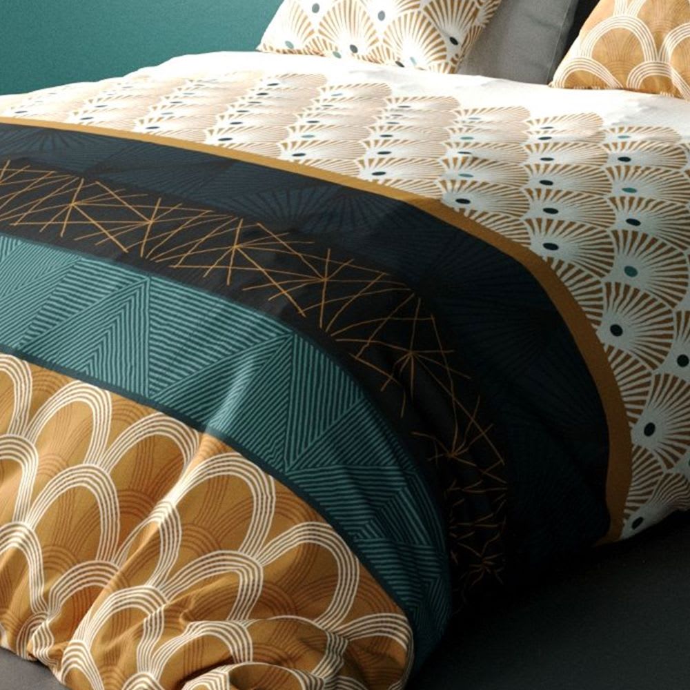 Parure de lit 2 places coton à motifs 240x260 cm - Maisons du Monde