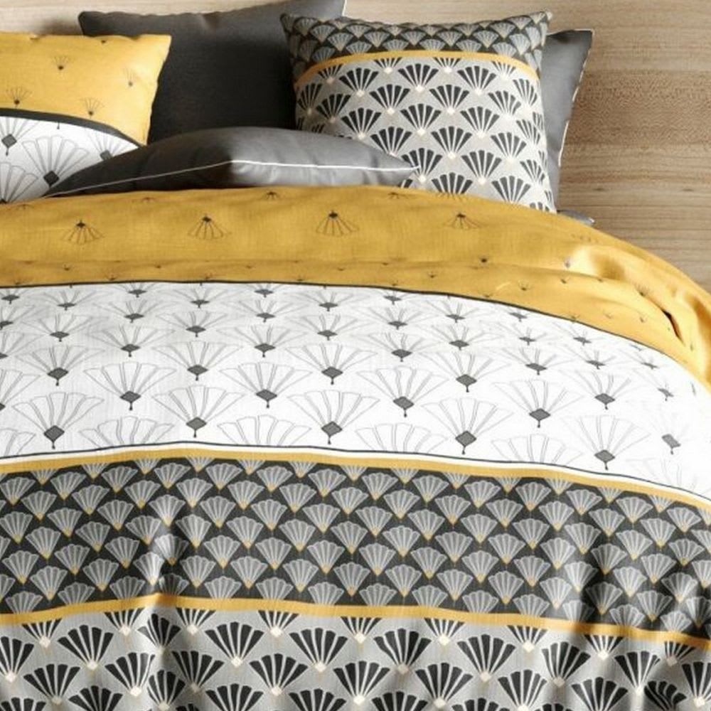 Parure de lit 2 places coton à motifs 240x260 cm - Maisons du Monde