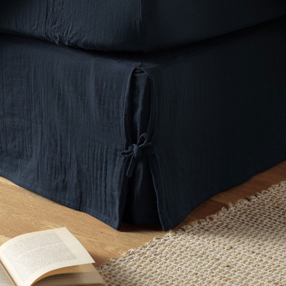 Cache sommier gaze de coton uni 140x190 cm - Maisons du Monde
