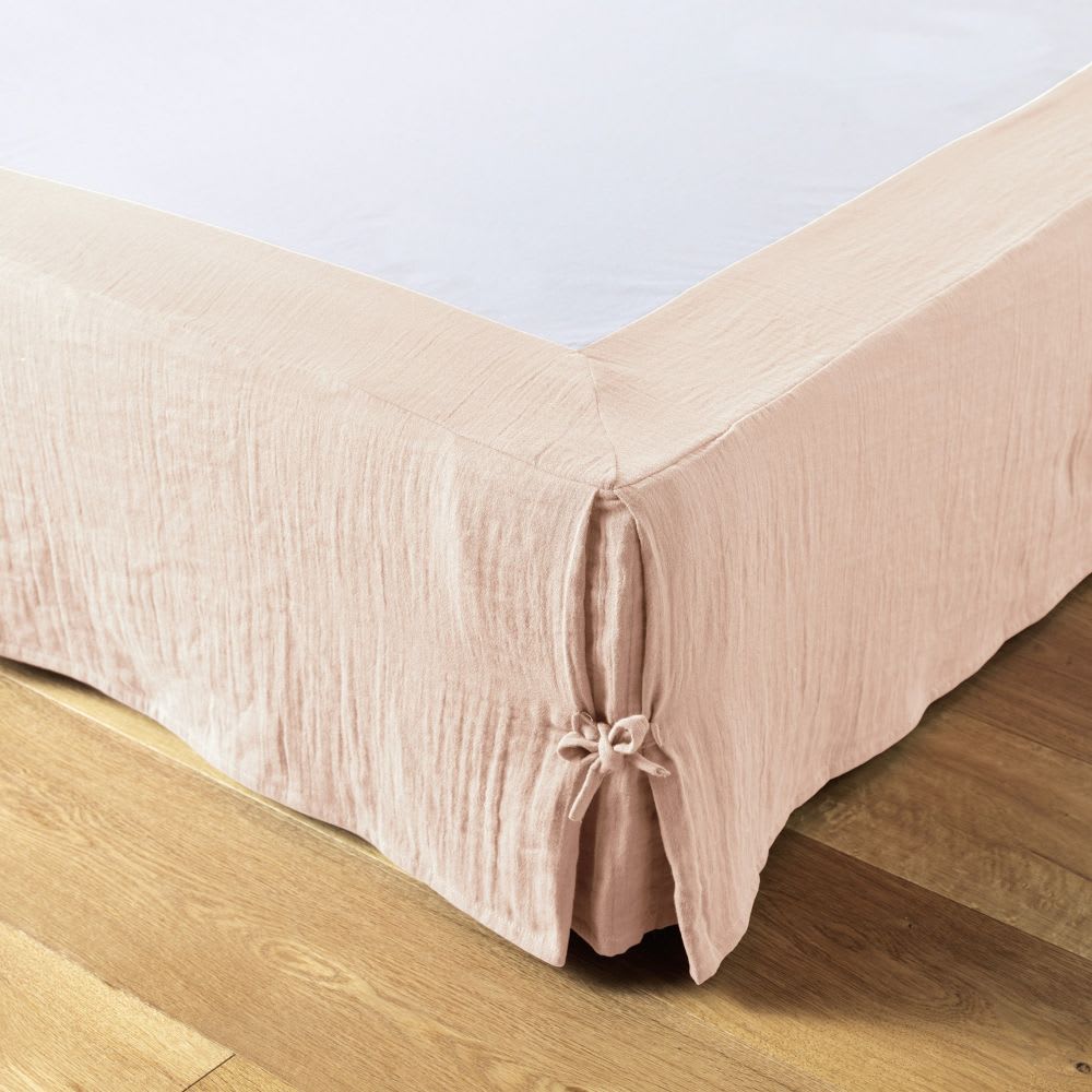 Cache sommier gaze de coton uni 140x190 cm