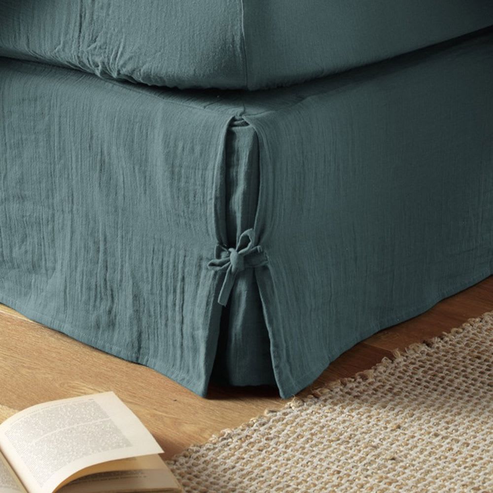 Cache sommier gaze de coton uni 160x200 cm - Maisons du Monde