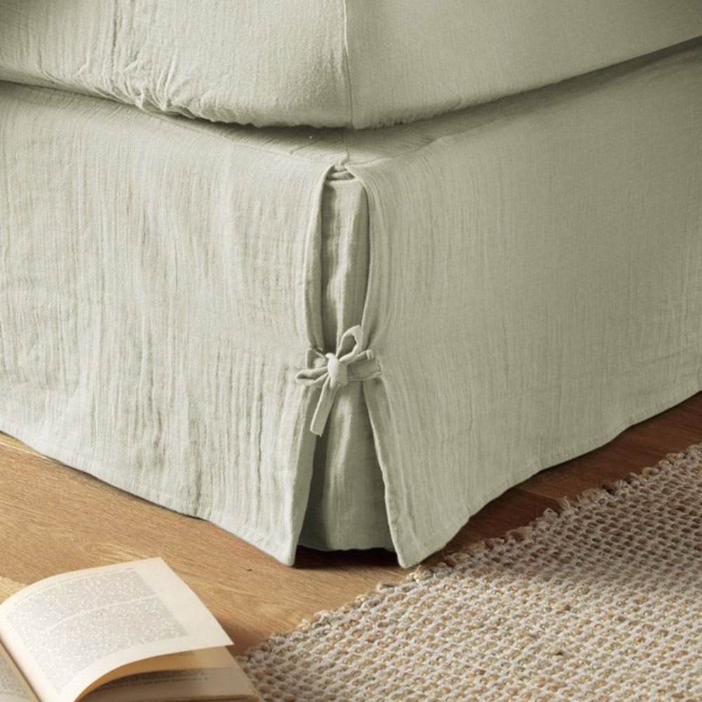 Cache sommier gaze de coton uni 180x200 cm - Maisons du Monde