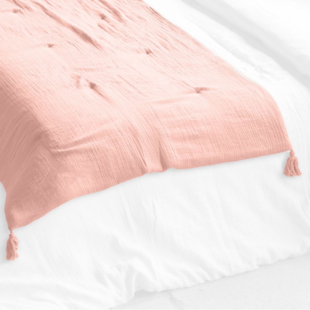 Bout de lit gaze de coton uni 90x200 cm - Maisons du Monde