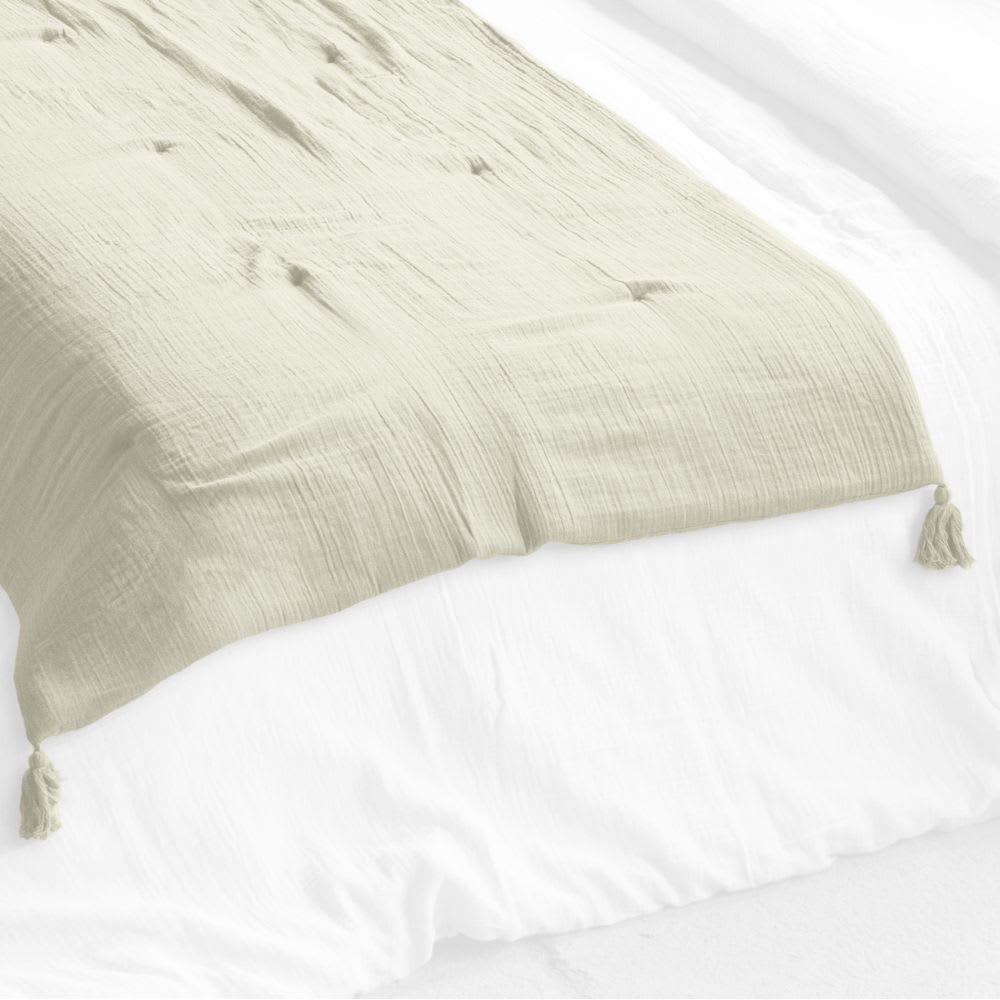 Bout de lit gaze de coton uni 90x200 cm - Maisons du Monde