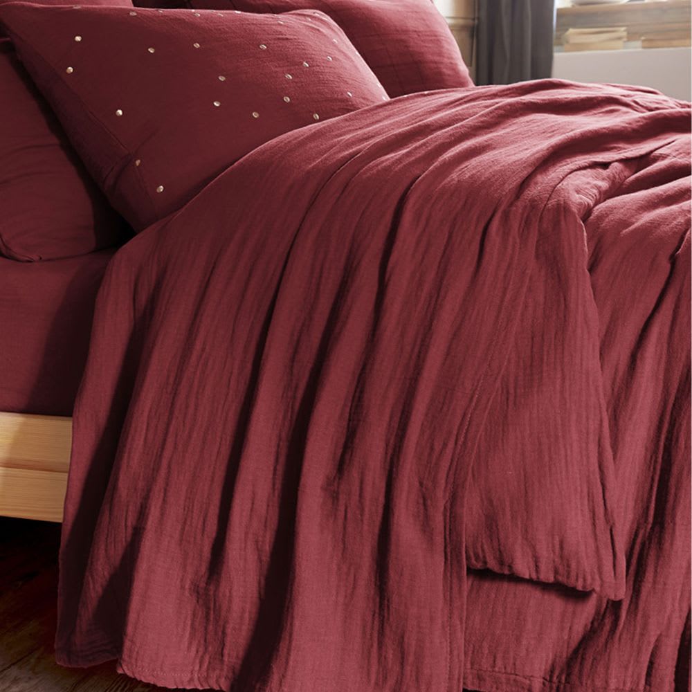 Drap plat gaze de coton uni 270x300 cm - Maisons du Monde