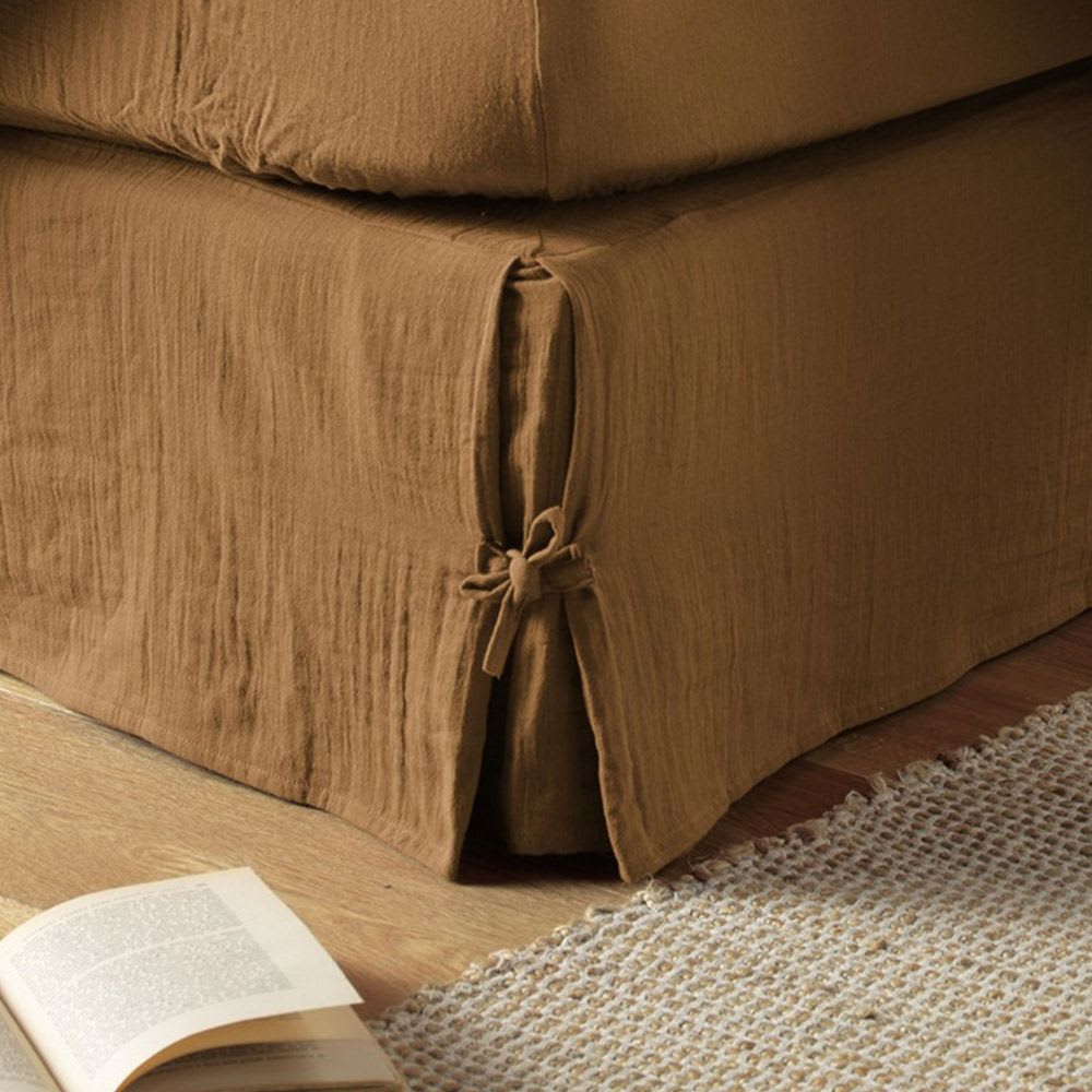 Cache sommier gaze de coton uni 180x200 cm - Maisons du Monde