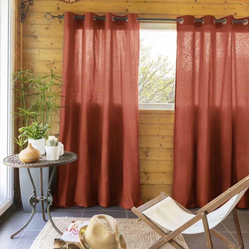 Rideau 100% coton uni 140x260 cm - Maisons du Monde