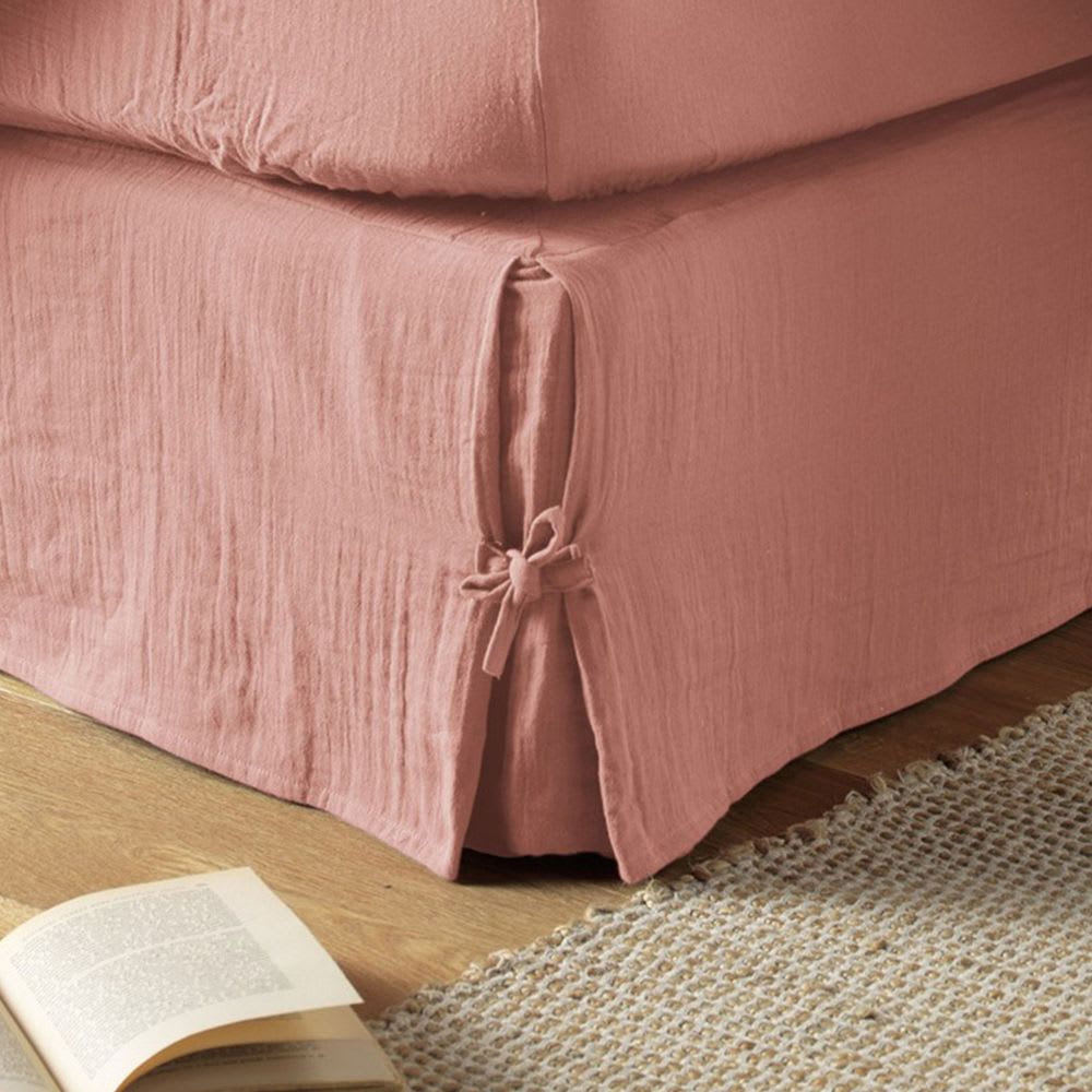 Cache sommier gaze de coton uni 180x200 cm - Maisons du Monde