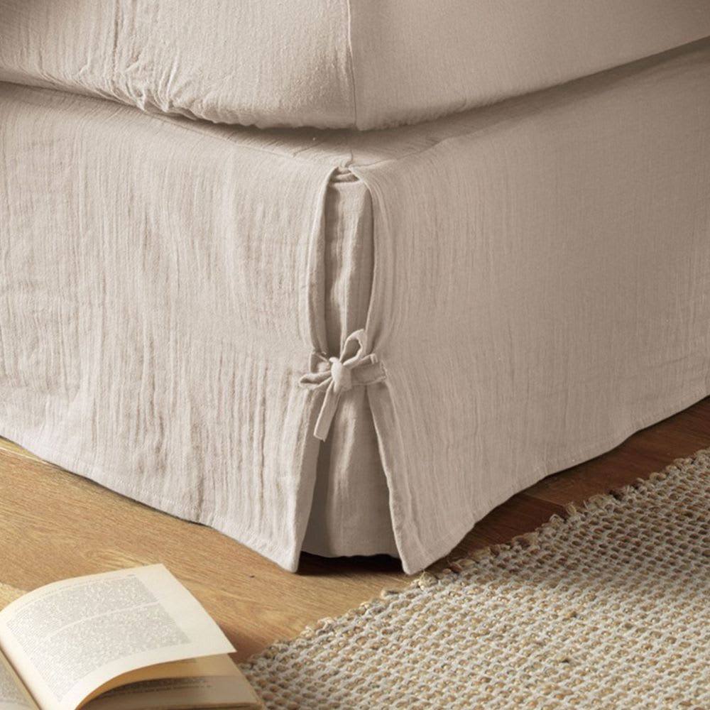 Cache sommier gaze de coton uni 90x190 cm - Maisons du Monde