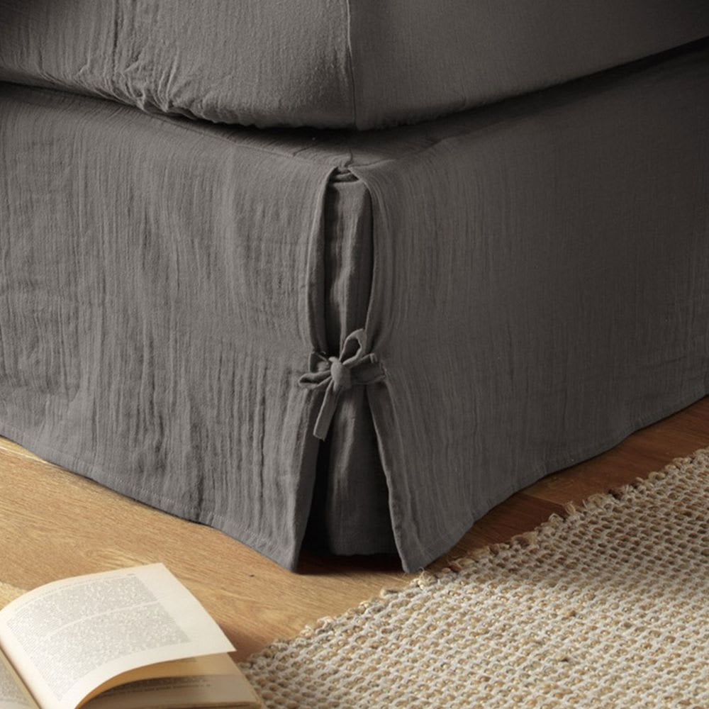 Cache sommier gaze de coton uni 160x200 cm - Maisons du Monde