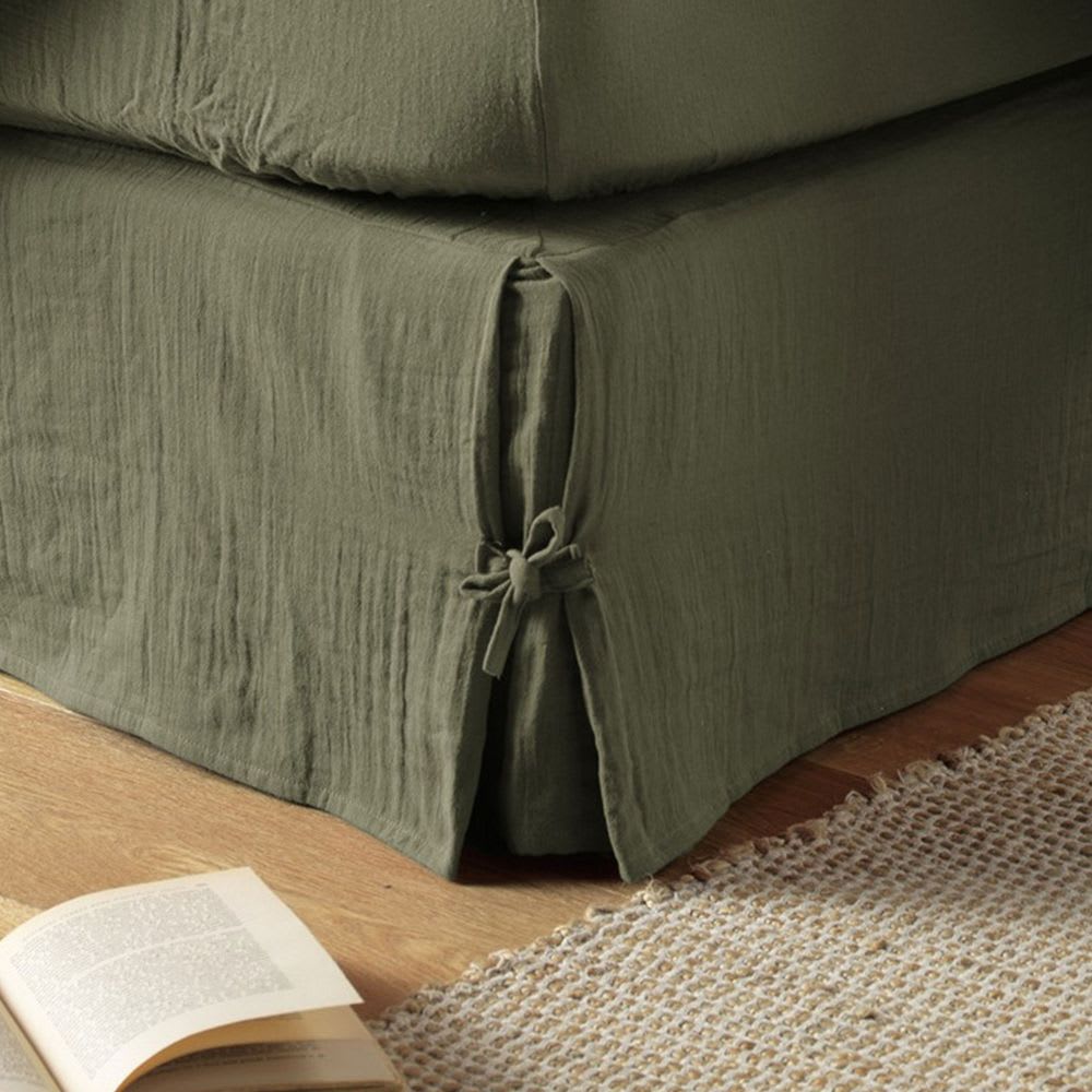Cache sommier gaze de coton uni 160x200 cm - Maisons du Monde