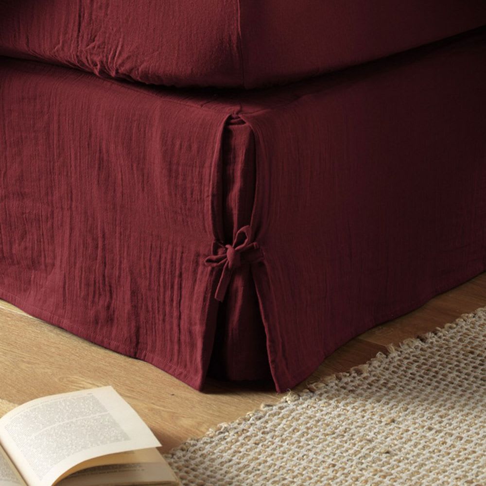 Cache sommier gaze de coton uni 180x200 cm - Maisons du Monde
