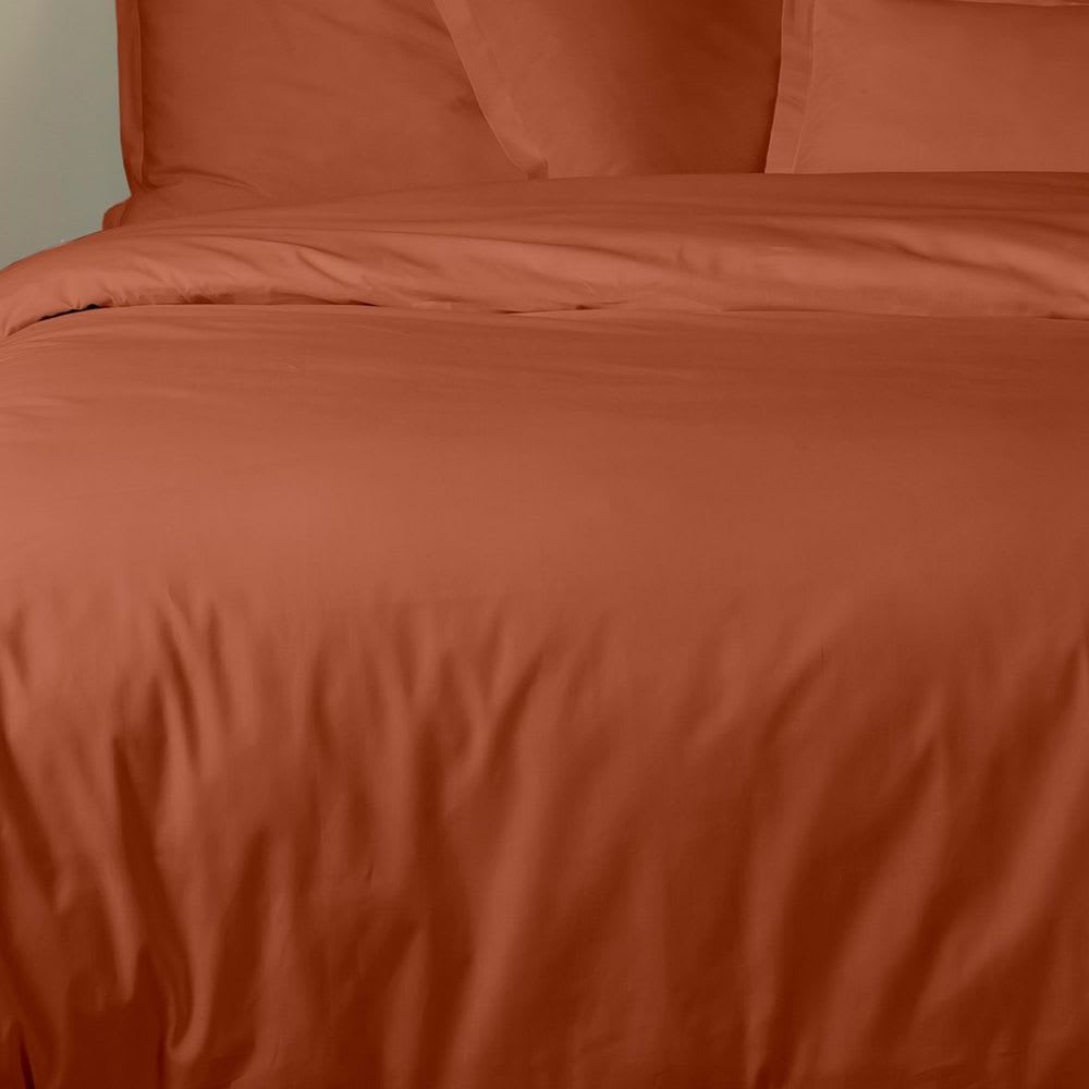 Parure de lit 2 places percale de coton uni 220x240 cm — vue 3