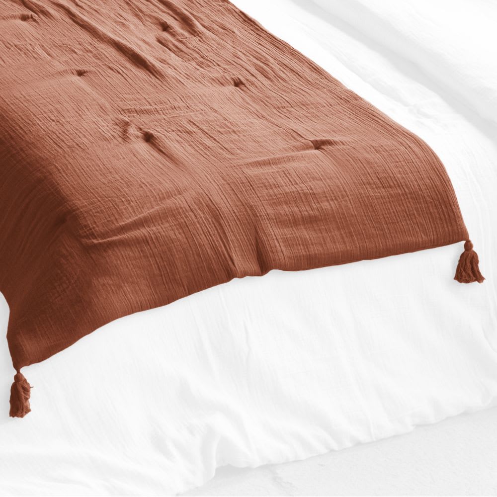 Bout de lit gaze de coton uni 90x200 cm - Maisons du Monde
